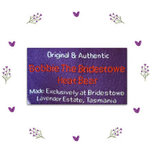 Bobbie Bridestowe Lavender Bear Authentication Label - Tasmanian Lavender Gifts